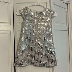 EUC Emily West Children’s Silver Sparkle Dress-6X